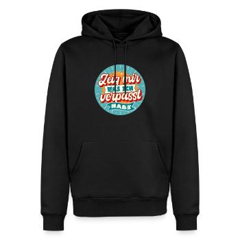 Zeig mir was ich verpasst habe - Männer Premium Bio Hoodie - Schwarz - Vorne - Nico (187cm)