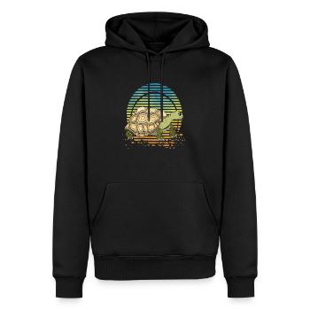 Tortue - Sweat à capuche Premium bio Homme - noir - Devant - Nico (187cm)