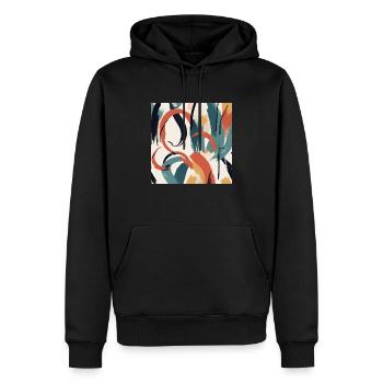Modernes Pinselstrichdesign - Männer Premium Bio Hoodie - Schwarz - Vorne - Nico (187cm)