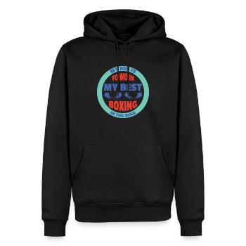 Boxing Threads 6 - Männer Premium Bio Hoodie - Schwarz - Vorne - Nico (187cm)