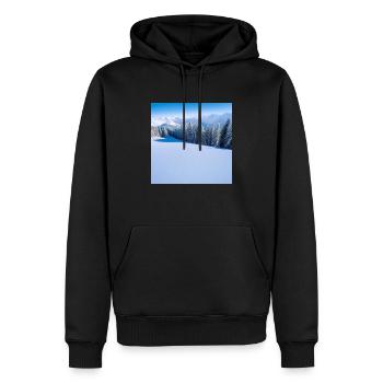 Winterwunder - Männer Premium Bio Hoodie - Schwarz - Vorne - Nico (187cm)