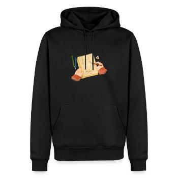 Cat Friend 😻 - Men’s Premium Organic Hoodie - black - Front - Nico (187cm)