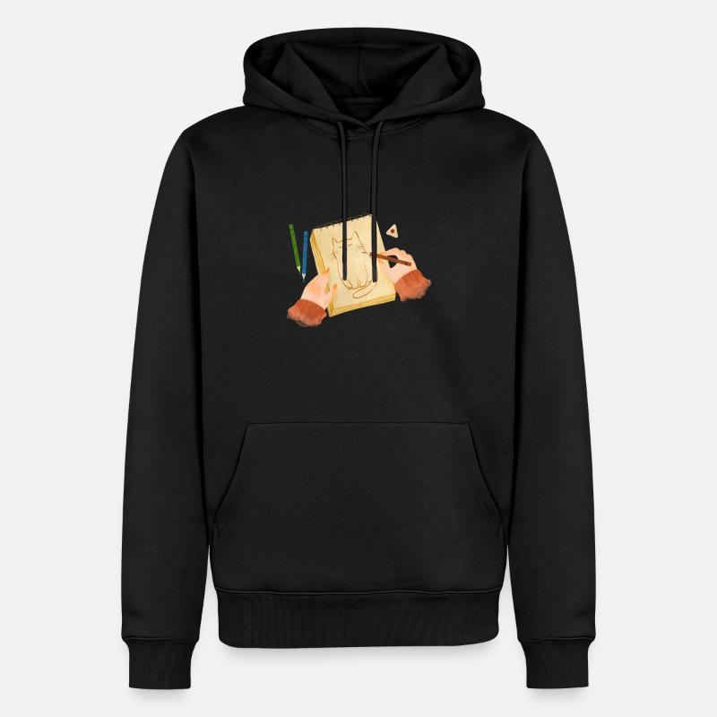 Ami đ» chat - Sweat Ă capuche Premium bio Homme - noir