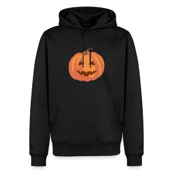 Kürbis - Männer Premium Bio Hoodie - Schwarz - Vorne - Nico (187cm)