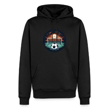 Terrain de football à Halloween - Sweat à capuche Premium bio Homme - noir - Devant - Nico (187cm)