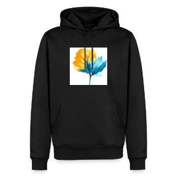 aquarelle monstera - Sweat à capuche Premium bio Homme - noir - Devant - Nico (187cm)