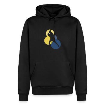 Boxer Boxe Uppercut b - Sweat à capuche Premium bio Homme - noir - Devant - Nico (187cm)