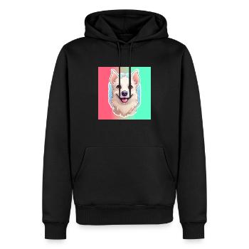 Hunde-Karikatur 10 - Männer Premium Bio Hoodie - Schwarz - Vorne - Nico (187cm)