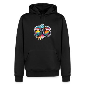 Jumelles / Observation / Observation / Aventure - Sweat à capuche Premium bio Homme - noir - Devant - Nico (187cm)