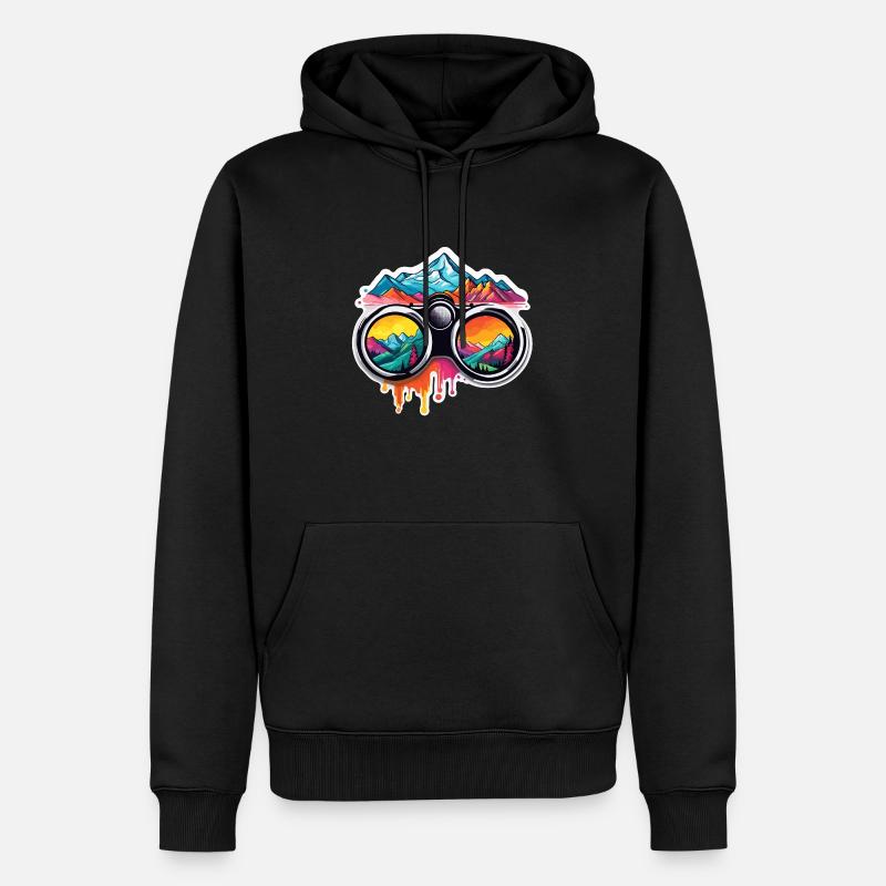 Jumelles / Observation / Observation / Aventure - Sweat à capuche Premium bio Homme - noir