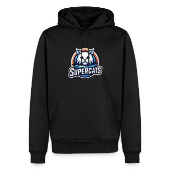 Logo Supercats 3 - Sweat à capuche Premium bio Homme - noir - Devant - Nico (187cm)