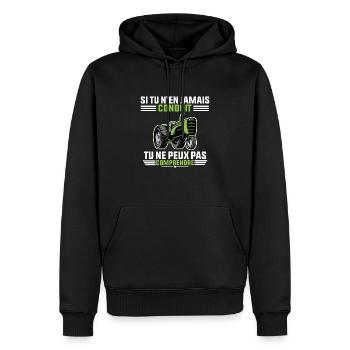 Conduire un tracteur T-Shirt humoristique mode - Sweat à capuche Premium bio Homme - noir - Devant - Nico (187cm)