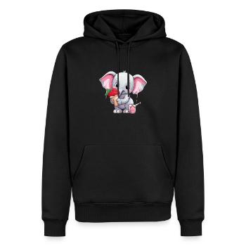 Süßer Elefant - Männer Premium Bio Hoodie - Schwarz - Vorne - Nico (187cm)