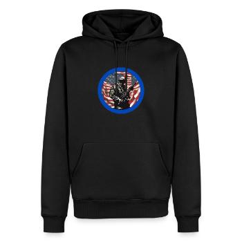 Vétérans,ancien combattant,armistice,us army,navy, - Sweat à capuche Premium bio Homme - noir - Devant - Nico (187cm)