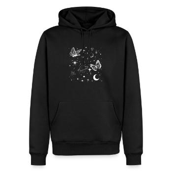 Papillon espace - Sweat à capuche Premium bio Homme - noir - Devant - Nico (187cm)
