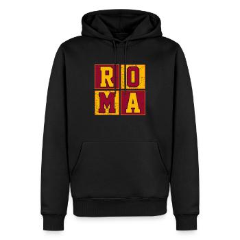 Roma - Männer Premium Bio Hoodie - Schwarz - Vorne - Nico (187cm)