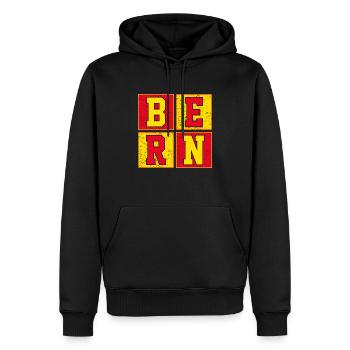 Bern - Männer Premium Bio Hoodie - Schwarz - Vorne - Nico (187cm)