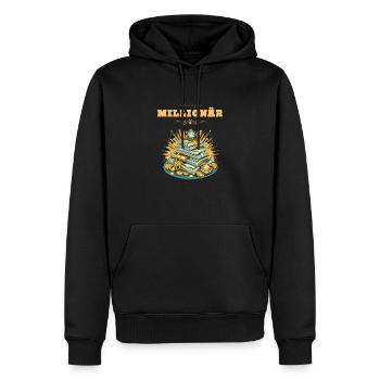 Millionär - Männer Premium Bio Hoodie - Schwarz - Vorne - Nico (187cm)