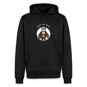 Superheld - Männer Premium Bio Hoodie - Schwarz - Vorne - Nico (187cm)