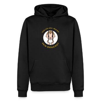 Ich drücke - Männer Premium Bio Hoodie - Schwarz - Vorne - Nico (187cm)