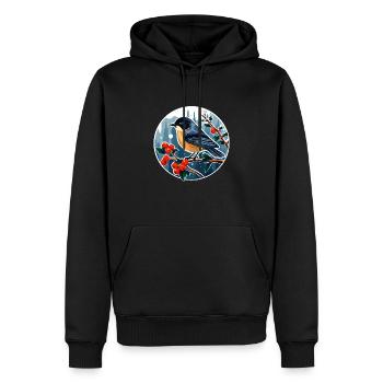 Schwarzkehlchen - Männer Premium Bio Hoodie - Schwarz - Vorne - Nico (187cm)