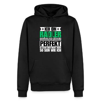 Perfekter Radler - Männer Premium Bio Hoodie - Schwarz - Vorne - Nico (187cm)