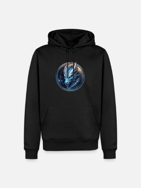 Krafttier Drache Stärke Schutz Drachenherz Magie - Männer Premium Bio Hoodie - Schwarz