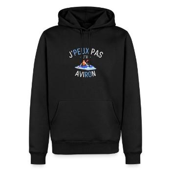 J'Peux Pas J'Ai Aviron - Sweat à capuche Premium bio Homme - noir - Devant - Nico (187cm)