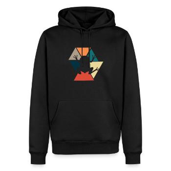 Vintage Retro Frosch Geschenkidee Frosch - Männer Premium Bio Hoodie - Schwarz - Vorne - Nico (187cm)