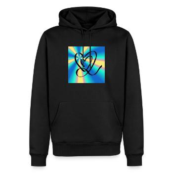Herz Abstrakt - Männer Premium Bio Hoodie - Schwarz - Vorne - Nico (187cm)