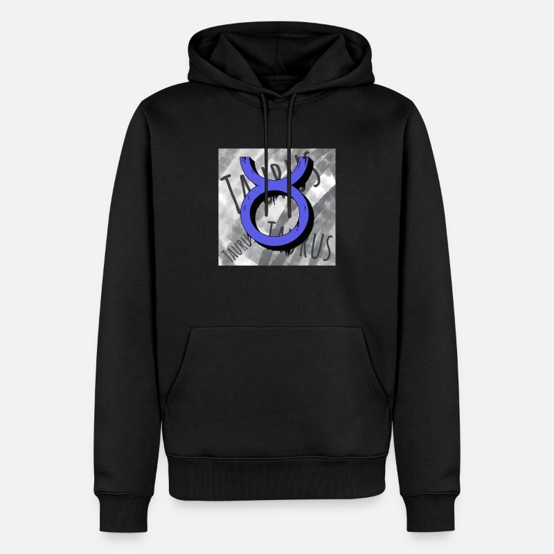Sternzeichen Stier im Graffiti-Stil - Männer Premium Bio Hoodie - Schwarz