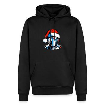 Un Cybermen avec un bonnet de Noël. - Sweat à capuche Premium bio Homme - noir - Devant - Nico (187cm)