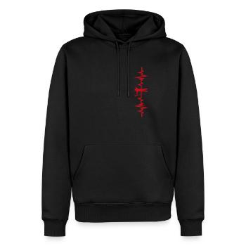 Herzschlag beim Bogenschießen - Männer Premium Bio Hoodie - Schwarz - Vorne - Nico (187cm)