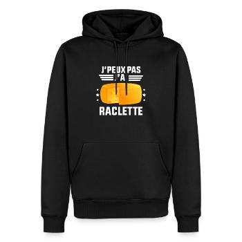 J'Peux Pas J'ai Raclette - Sweat à capuche Premium bio Homme - noir - Devant - Nico (187cm)