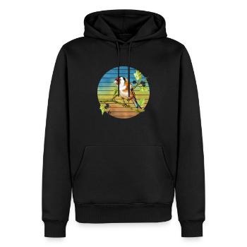 Oiseau coloré - Sweat à capuche Premium bio Homme - noir - Devant - Nico (187cm)