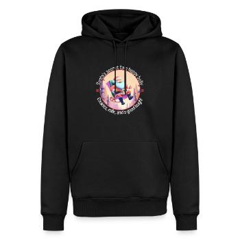 Le secret du Père Noël pour un ventre heureux - Sweat à capuche Premium bio Homme - noir - Devant - Nico (187cm)