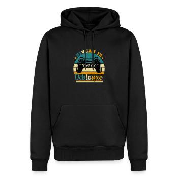 Niveau 13 Débloqué - Gamer Anniversaire 13 ans - Sweat à capuche Premium bio Homme - noir - Devant - Nico (187cm)