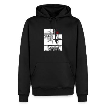 omedeto pour foncé - Sweat à capuche Premium bio Homme - noir - Devant - Nico (187cm)
