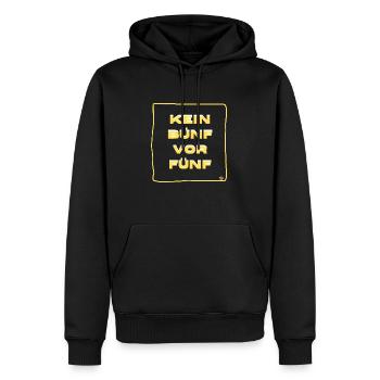 Kein Bünf vor fünf - Männer Premium Bio Hoodie - Schwarz - Vorne - Nico (187cm)
