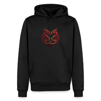 Two Mystical Dragons - Men’s Premium Organic Hoodie - black - Front - Nico (187cm)