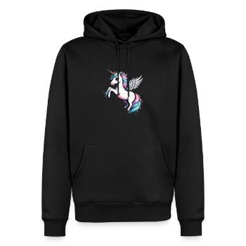 Licorne Einhorn Kawaii - Männer Premium Bio Hoodie - Schwarz - Vorne - Nico (187cm)