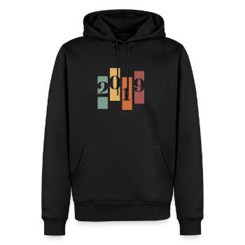 2019 Vintage Retro - Männer Premium Bio Hoodie - Schwarz - Vorne - Nico (187cm)
