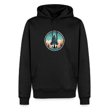 Christmas Tree Drawing Christmas - Men’s Premium Organic Hoodie - black - Front - Nico (187cm)