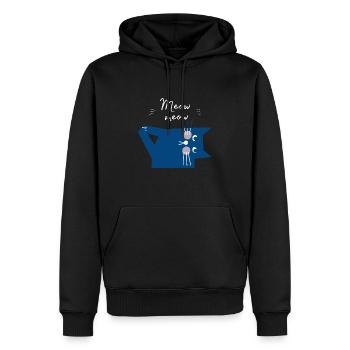 MEOW MEOW. Katze Miau miau! - Männer Premium Bio Hoodie - Schwarz - Vorne - Nico (187cm)