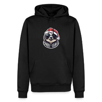 Dessin de Noël paresseux - Sweat à capuche Premium bio Homme - noir - Devant - Nico (187cm)