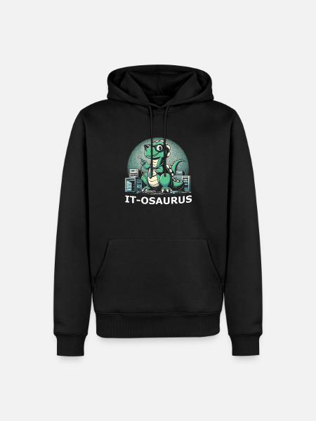 IT-osaurus Computer Science Dinosaurs - Men’s Premium Organic Hoodie - black