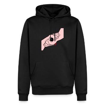 Das Glück der schwarzen Kugel - Männer Premium Bio Hoodie - Schwarz - Vorne - Nico (187cm)