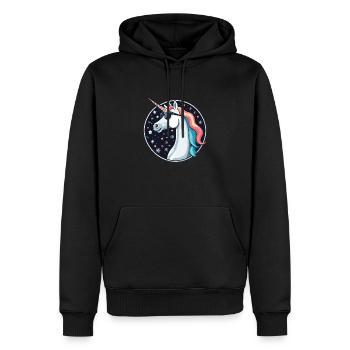 Einhorn Weihnachten Zeichnung - Männer Premium Bio Hoodie - Schwarz - Vorne - Nico (187cm)