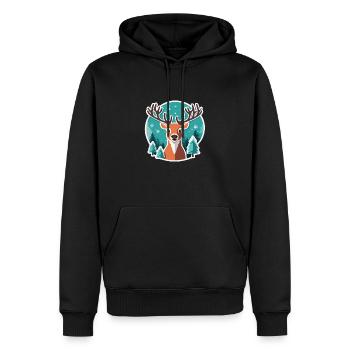 Rentier Weihnachten Zeichnung - Männer Premium Bio Hoodie - Schwarz - Vorne - Nico (187cm)