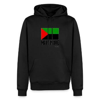 MARTINIQUE FLAG M.972 - Sweat à capuche Premium bio Homme - noir - Devant - Nico (187cm)
